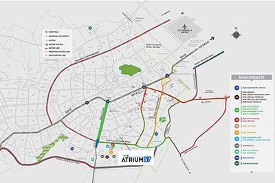 location of m3m atrium 57